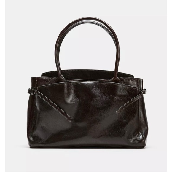 Zara Handbags - NWT Zara Brown Leather City Bag